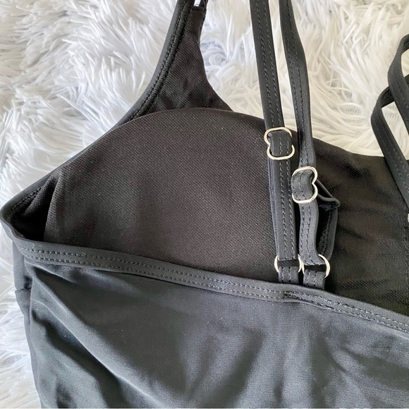 NWOT Two Piece Black Tankini Boy Shorts Modest Swimsuit Bikini - Picture 13 of 14